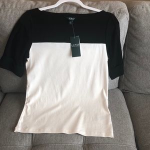Lauren Ralph Lauren black and cream top